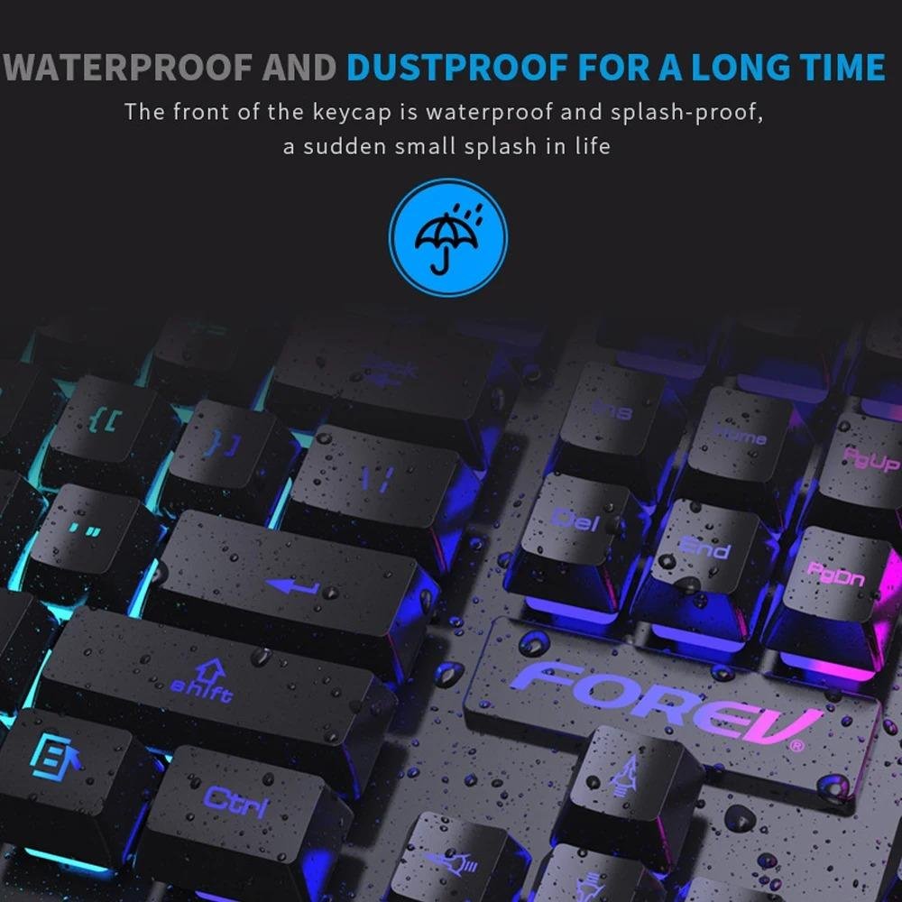 104 Keys Wired Keyboard RGB Colorful Gaming Keyboard Mechanical Feel keyboard - Image 6