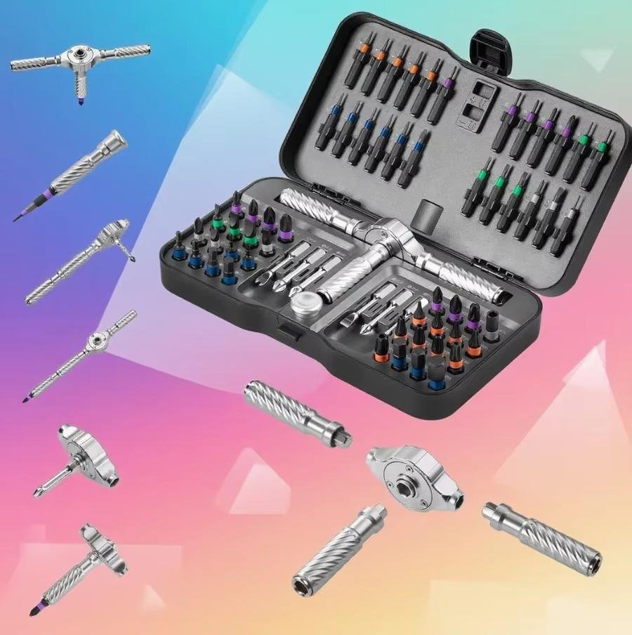 Effortless Repairs: 66-in-1 Ratchet Screwdriver Set PC Builders: Precision Ratchet Screwdriver Kit - 66-in-1 Magnetic 66-in-1 Ratchet Screwdriver for PC & Home Fixes Compact Multifunction Screwdriver Kit - 66 Bits in One 5 Effortless Repairs: 66-in-1 Ratchet Screwdriver Set PC Builders: Precision Ratchet Screwdriver Kit - 66-in-1 Magnetic 66-in-1 Ratchet Screwdriver for PC & Home Fixes Compact Multifunction Screwdriver Kit - 66 Bits in One - Image 5
